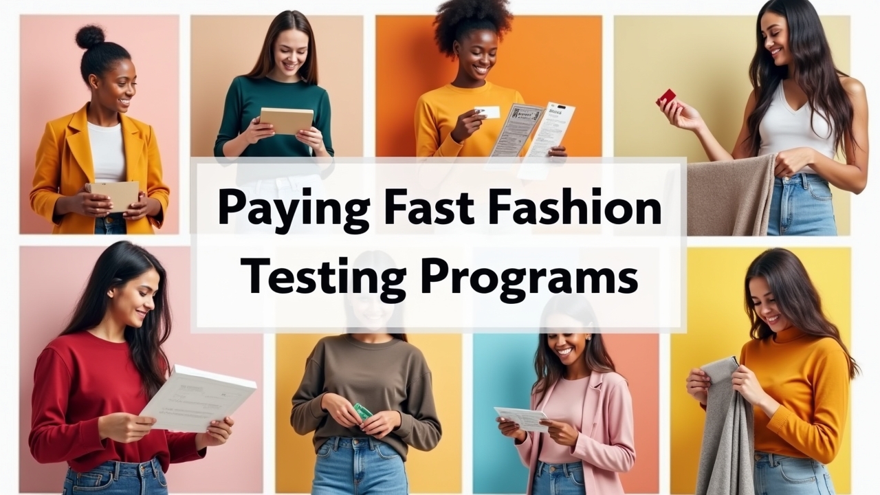 Collage of fast fashion brands that offer paid product testing opportunities