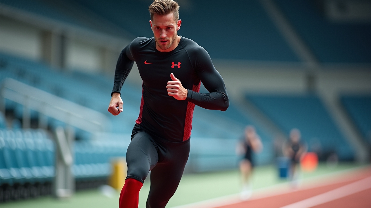 Professional athlete wearing Under Armour gear during performance testing session