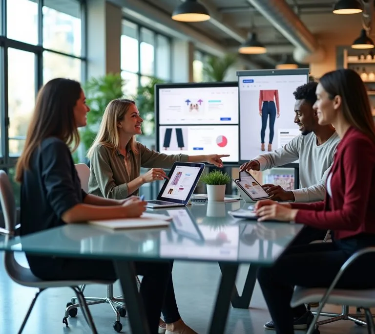 Person completing fashion survey on laptop with clothing rewards