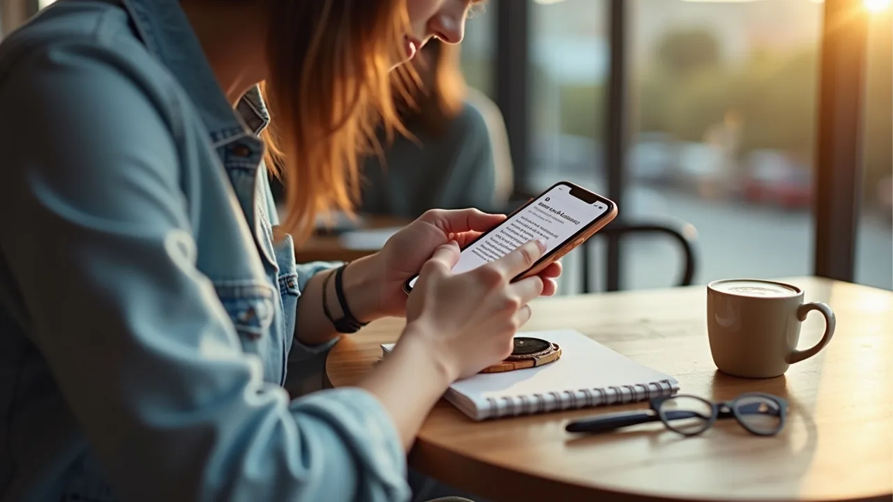 Person carefully reading Shein free trial program terms on smartphone